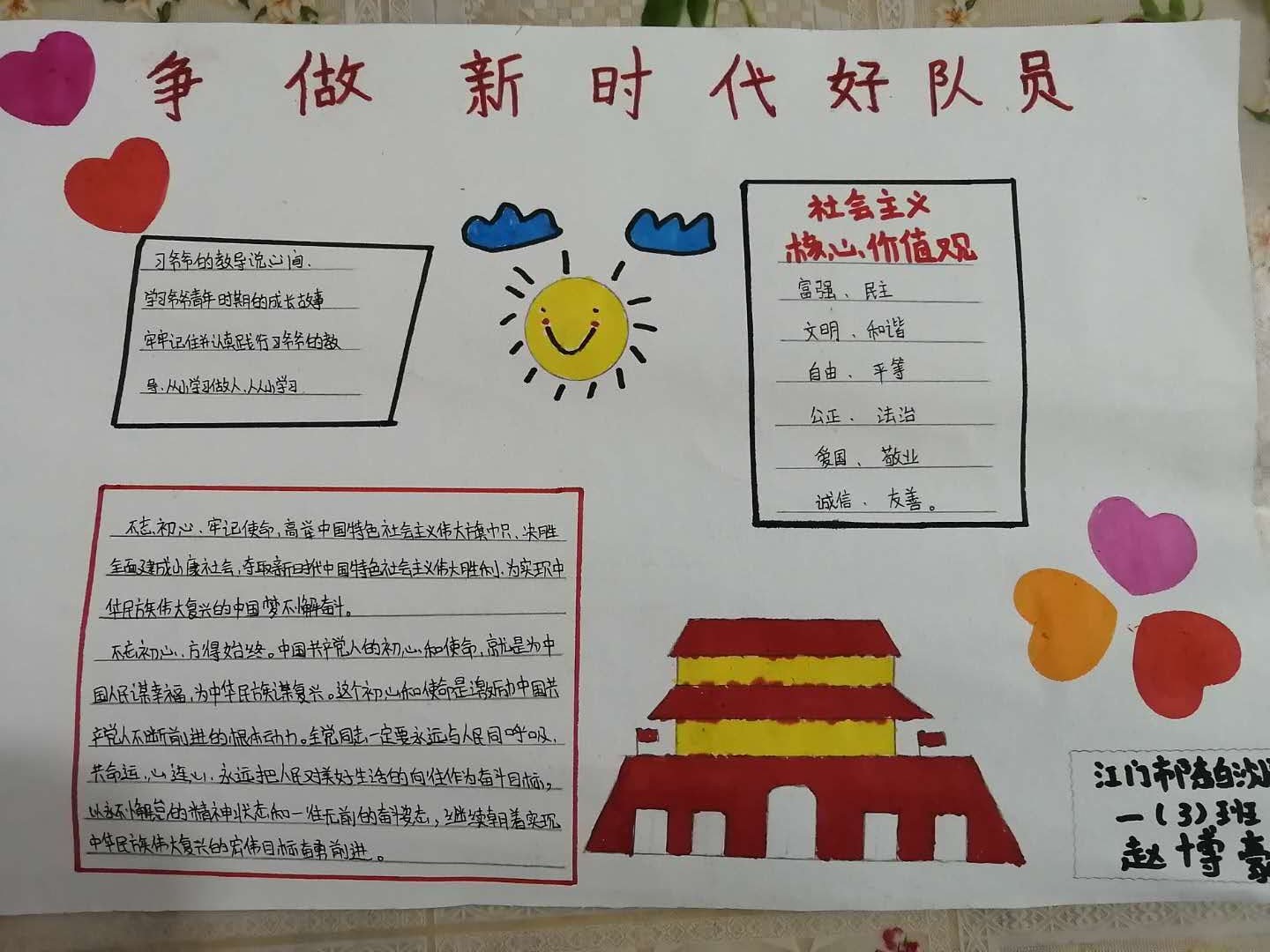 江门市陈白沙小学少先队员手抄报——广东中小学团队