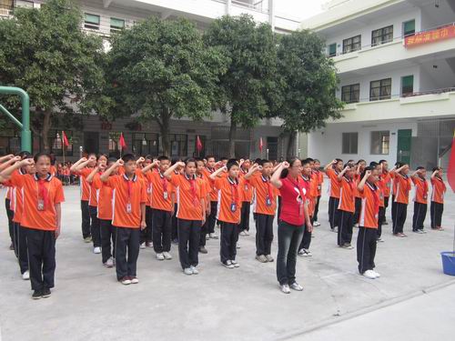 四会市仓岗小学六一期间开展"红领巾心向党"队日活动